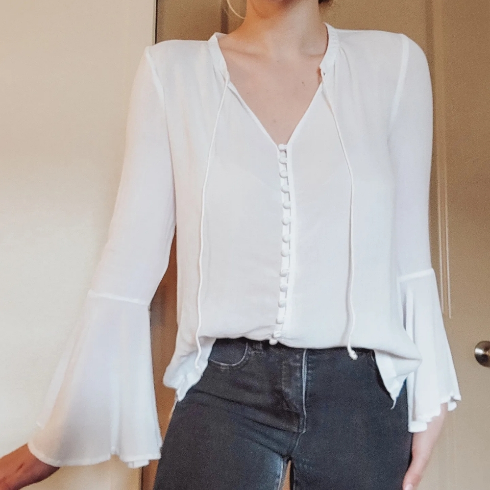 White button up blouse